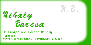 mihaly barcsa business card